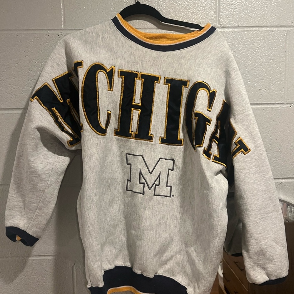 Vintage Oversized University of Michigan Crewneck Sweatshirt